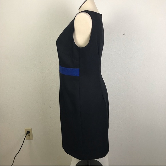 Ks Womens Collection Sheath Dress Size 14W Color Black With Blue 100% Polyester - Picture 2 of 10